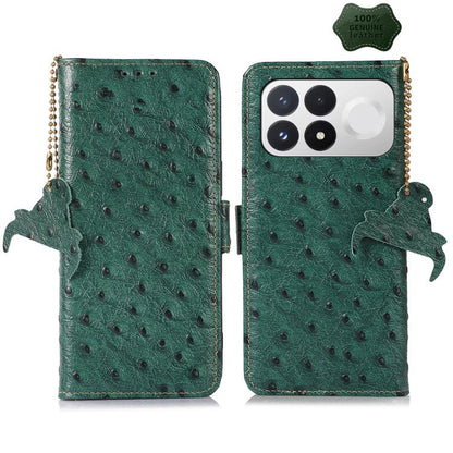 Ostrich Pattern Genuine Leather RFID Phone Case, For Redmi Note 17 Pro+ 5G Global 163.4, For Redmi Note 17 Pro 5G Global 163.5mm, For Redmi K100 Pro Max/Poco F9 Ultra 5G, For Redmi K100 Pro 5G/Poco F9 Pro 5G, For Redmi A7 Pro 171mm/Poco C85x 5G        ...