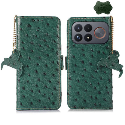 Ostrich Pattern Genuine Leather RFID Phone Case, For Redmi Note 17 Pro+ 5G Global 163.4, For Redmi Note 17 Pro 5G Global 163.5mm, For Redmi K100 Pro Max/Poco F9 Ultra 5G, For Redmi K100 Pro 5G/Poco F9 Pro 5G, For Redmi A7 Pro 171mm/Poco C85x 5G        ...