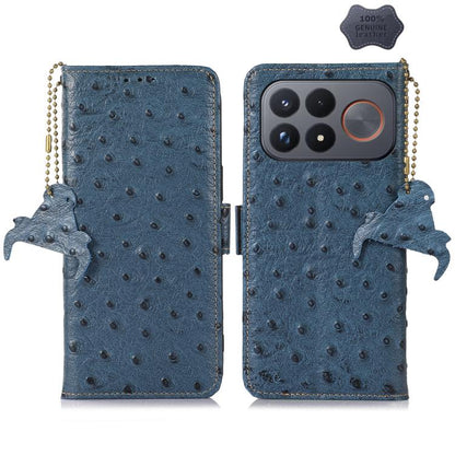 Ostrich Pattern Genuine Leather RFID Phone Case, For Redmi Note 17 Pro+ 5G Global 163.4, For Redmi Note 17 Pro 5G Global 163.5mm, For Redmi K100 Pro Max/Poco F9 Ultra 5G, For Redmi K100 Pro 5G/Poco F9 Pro 5G, For Redmi A7 Pro 171mm/Poco C85x 5G        ...