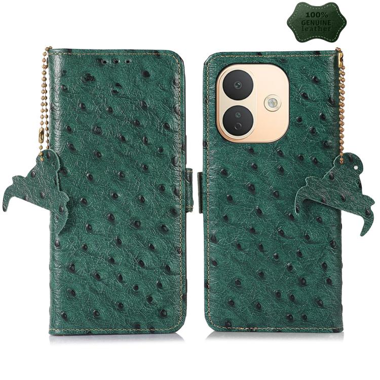 Ostrich Pattern Genuine Leather RFID Phone Case, For Redmi Note 17 Pro+ 5G Global 163.4, For Redmi Note 17 Pro 5G Global 163.5mm, For Redmi K100 Pro Max/Poco F9 Ultra 5G, For Redmi K100 Pro 5G/Poco F9 Pro 5G, For Redmi A7 Pro 171mm/Poco C85x 5G        ...