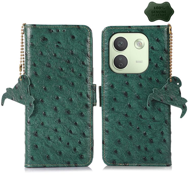 Ostrich Pattern Genuine Leather RFID Phone Case, For Redmi Note 17 Pro+ 5G Global 163.4, For Redmi Note 17 Pro 5G Global 163.5mm, For Redmi K100 Pro Max/Poco F9 Ultra 5G, For Redmi K100 Pro 5G/Poco F9 Pro 5G, For Redmi A7 Pro 171mm/Poco C85x 5G        ...