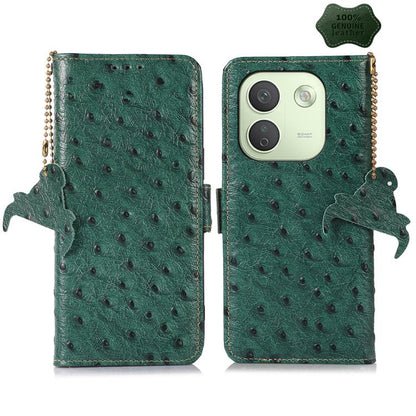 Ostrich Pattern Genuine Leather RFID Phone Case, For Redmi Note 17 Pro+ 5G Global 163.4, For Redmi Note 17 Pro 5G Global 163.5mm, For Redmi K100 Pro Max/Poco F9 Ultra 5G, For Redmi K100 Pro 5G/Poco F9 Pro 5G, For Redmi A7 Pro 171mm/Poco C85x 5G        ...