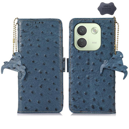 Ostrich Pattern Genuine Leather RFID Phone Case, For Redmi Note 17 Pro+ 5G Global 163.4, For Redmi Note 17 Pro 5G Global 163.5mm, For Redmi K100 Pro Max/Poco F9 Ultra 5G, For Redmi K100 Pro 5G/Poco F9 Pro 5G, For Redmi A7 Pro 171mm/Poco C85x 5G        ...