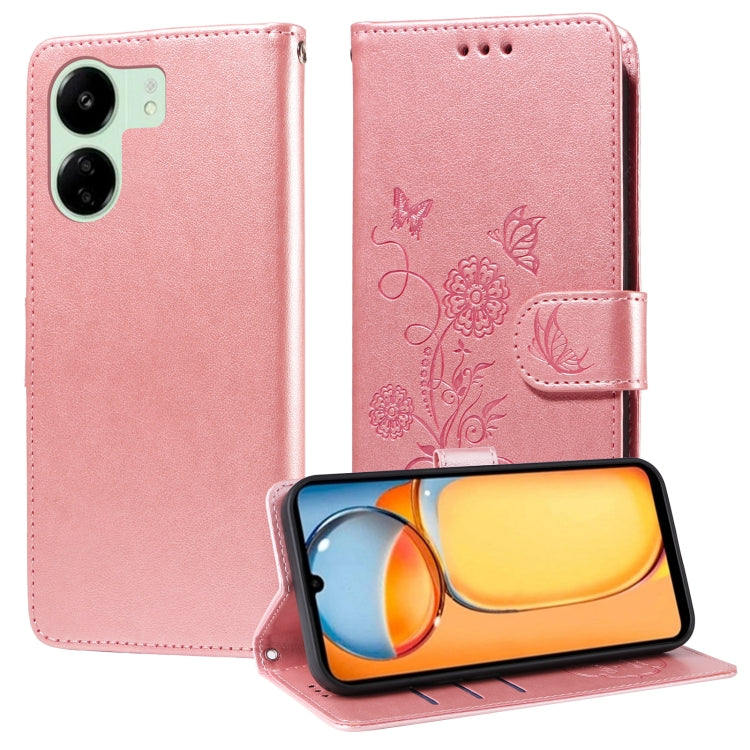 Embossed Butterfly Flowers Leather Phone Case, For Redmi Note 14 5G, For Redmi Note 14 Pro 5G / Note 14 Pro+ 5G, For Redmi 14C, For Redmi K70 Ultra, For Redmi 13 4G / Note 13R, For Redmi K70 / K70 Pro, For Redmi Note 13 Pro 4G, For Redmi 13C 5G / 4G / ...
