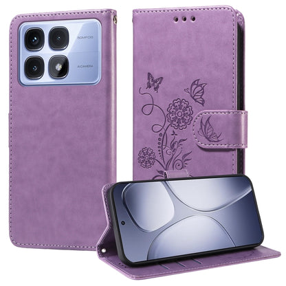 Embossed Butterfly Flowers Leather Phone Case, For Redmi Note 14 5G, For Redmi Note 14 Pro 5G / Note 14 Pro+ 5G, For Redmi 14C, For Redmi K70 Ultra, For Redmi 13 4G / Note 13R, For Redmi K70 / K70 Pro, For Redmi Note 13 Pro 4G, For Redmi 13C 5G / 4G / ...