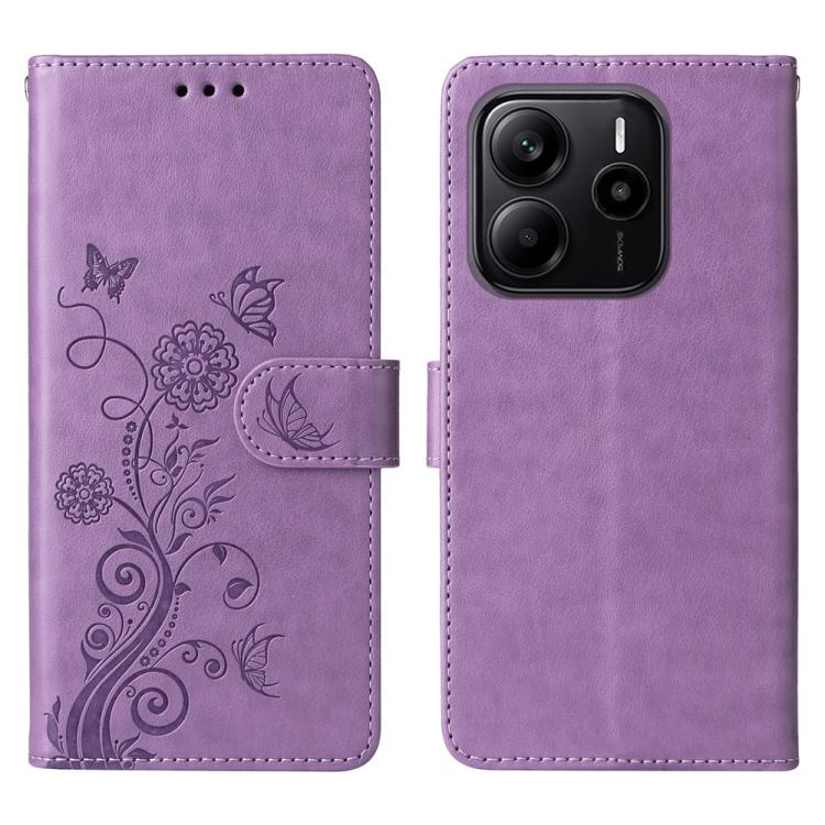 Embossed Butterfly Flowers Leather Phone Case, For Redmi K80 Pro, For Redmi K80, For Redmi Note 14 4G 163.25mm Global, For Redmi Note 14 5G, For Redmi Note 14 Pro 5G / Note 14 Pro+ 5G, For Redmi 14C, For Redmi K70 Ultra, For Redmi 13 4G / Note 13R     ...
