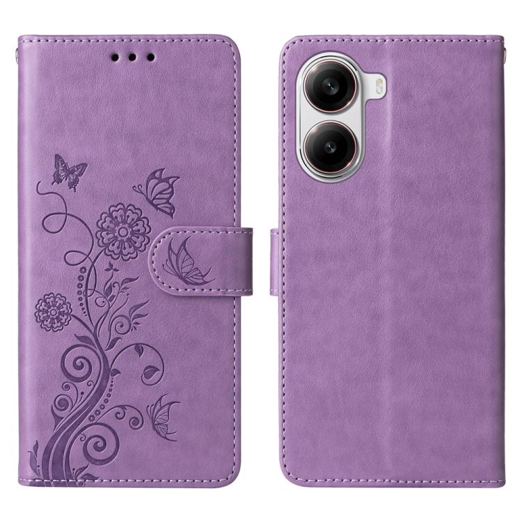 Embossed Butterfly Flowers Leather Phone Case, For Redmi 15a 5G, For Redmi Turbo 5 Max 5G / Poco X8 Pro Max 5G, For Redmi Turbo 5 5G / Poco X8 Pro 5G, For Redmi Note 15 Pro+ 5G 163.3mm / Poco M8 Pro 5G, For Redmi Note 15 4G / 5G Global 164mm / Poco M8 ...
