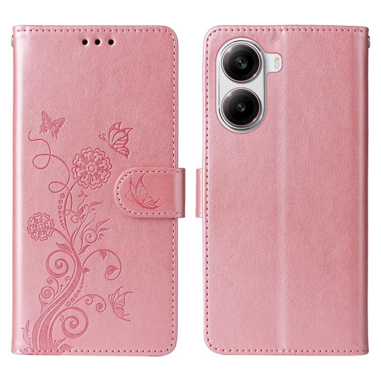 Embossed Butterfly Flowers Leather Phone Case, For Redmi 15a 5G, For Redmi Turbo 5 Max 5G / Poco X8 Pro Max 5G, For Redmi Turbo 5 5G / Poco X8 Pro 5G, For Redmi Note 15 Pro+ 5G 163.3mm / Poco M8 Pro 5G, For Redmi Note 15 4G / 5G Global 164mm / Poco M8 ...