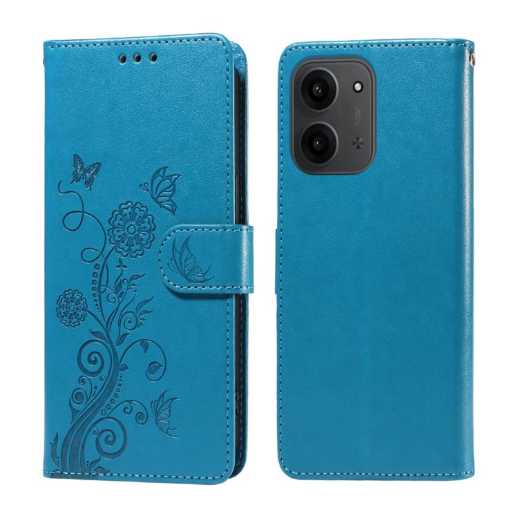 Embossed Butterfly Flowers Leather Phone Case, For Redmi 15a 5G, For Redmi Turbo 5 Max 5G / Poco X8 Pro Max 5G, For Redmi Turbo 5 5G / Poco X8 Pro 5G, For Redmi Note 15 Pro+ 5G 163.3mm / Poco M8 Pro 5G, For Redmi Note 15 4G / 5G Global 164mm / Poco M8 ...