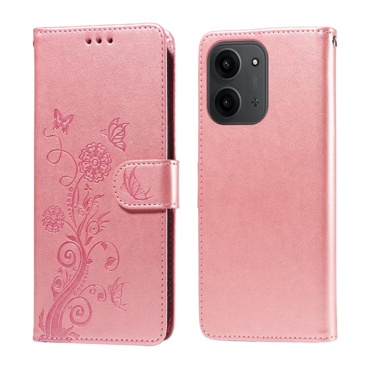 Embossed Butterfly Flowers Leather Phone Case, For Redmi 15a 5G, For Redmi Turbo 5 Max 5G / Poco X8 Pro Max 5G, For Redmi Turbo 5 5G / Poco X8 Pro 5G, For Redmi Note 15 Pro+ 5G 163.3mm / Poco M8 Pro 5G, For Redmi Note 15 4G / 5G Global 164mm / Poco M8 ...