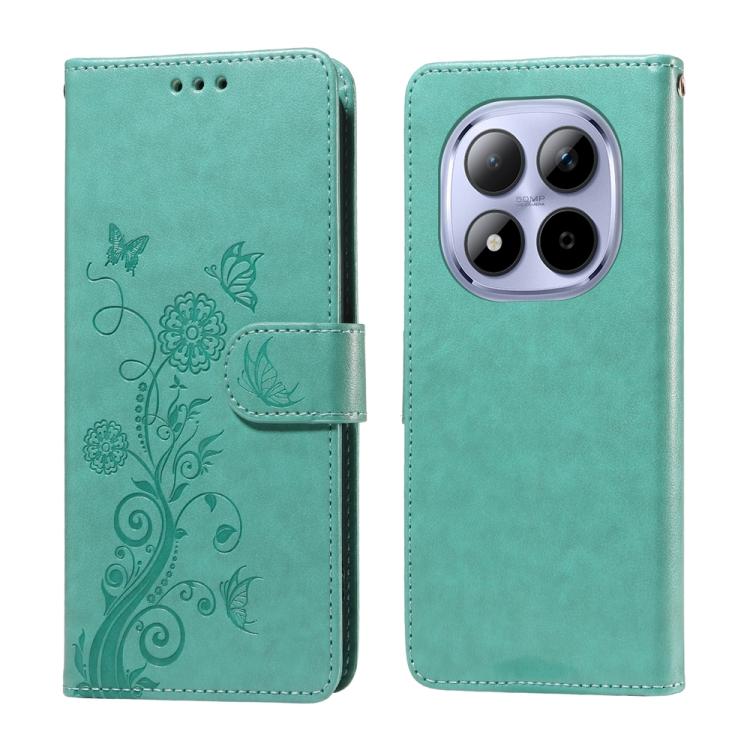 Embossed Butterfly Flowers Leather Phone Case, For Redmi 15a 5G, For Redmi Turbo 5 Max 5G / Poco X8 Pro Max 5G, For Redmi Turbo 5 5G / Poco X8 Pro 5G, For Redmi Note 15 Pro+ 5G 163.3mm / Poco M8 Pro 5G, For Redmi Note 15 4G / 5G Global 164mm / Poco M8 ...