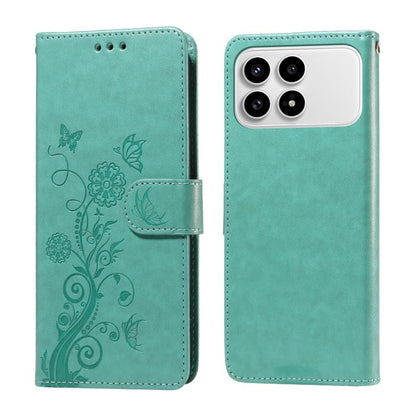 Embossed Butterfly Flowers Leather Phone Case, For Redmi 15a 5G, For Redmi Turbo 5 Max 5G / Poco X8 Pro Max 5G, For Redmi Turbo 5 5G / Poco X8 Pro 5G, For Redmi Note 15 Pro+ 5G 163.3mm / Poco M8 Pro 5G, For Redmi Note 15 4G / 5G Global 164mm / Poco M8 ...