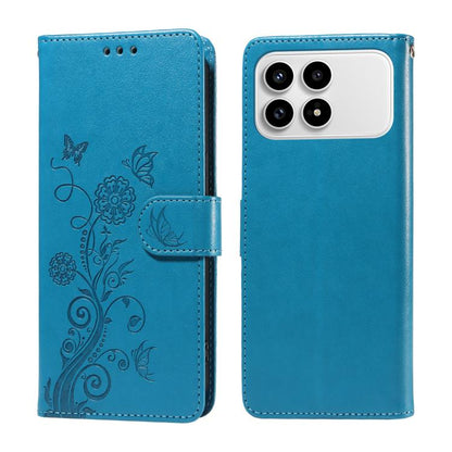 Embossed Butterfly Flowers Leather Phone Case, For Redmi 15a 5G, For Redmi Turbo 5 Max 5G / Poco X8 Pro Max 5G, For Redmi Turbo 5 5G / Poco X8 Pro 5G, For Redmi Note 15 Pro+ 5G 163.3mm / Poco M8 Pro 5G, For Redmi Note 15 4G / 5G Global 164mm / Poco M8 ...