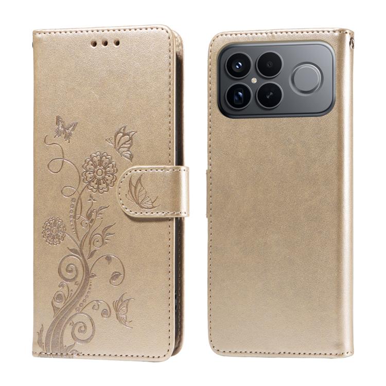 Embossed Butterfly Flowers Leather Phone Case, For Redmi 15a 5G, For Redmi Turbo 5 Max 5G / Poco X8 Pro Max 5G, For Redmi Turbo 5 5G / Poco X8 Pro 5G, For Redmi Note 15 Pro+ 5G 163.3mm / Poco M8 Pro 5G, For Redmi Note 15 4G / 5G Global 164mm / Poco M8 ...