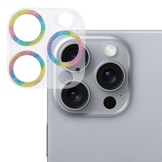 Glitter Ring Tempered Glass Camera Lens Film, For iPhone 16 Pro / 16 Pro Max, For iPhone 16 / 16 Plus