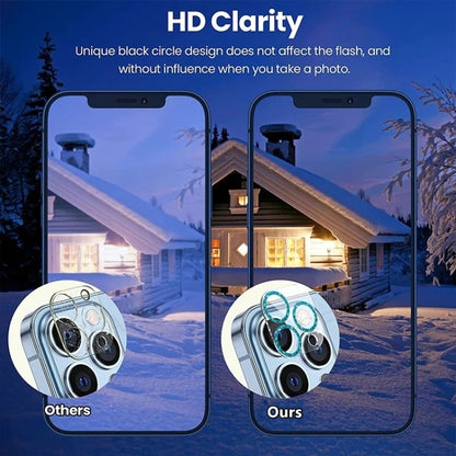 Glitter Ring Tempered Glass Camera Lens Film, For iPhone 16 Pro / 16 Pro Max, For iPhone 16 / 16 Plus