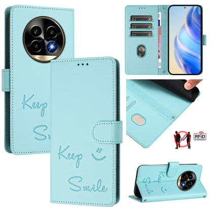 Smile Embossing RFID Leather Phone Case, For Realme GT 7 Pro 5G, For Realme C63 5G Global, For Realme Note 60 4G Global, For Realme 13+ 5G Global, For Realme 13 Pro / 13 Pro+ 5G, For Realme GT 6 / 6T 5G Global, For Realme C63 / C61 Global              ...