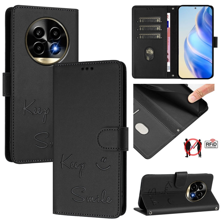 Smile Embossing RFID Leather Phone Case, For Realme GT 7 Pro 5G, For Realme C63 5G Global, For Realme Note 60 4G Global, For Realme 13+ 5G Global, For Realme 13 Pro / 13 Pro+ 5G, For Realme GT 6 / 6T 5G Global, For Realme C63 / C61 Global              ...