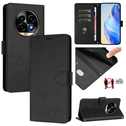 Smile Embossing RFID Leather Phone Case, For Realme GT 7 Pro 5G, For Realme C63 5G Global, For Realme Note 60 4G Global, For Realme 13+ 5G Global, For Realme 13 Pro / 13 Pro+ 5G, For Realme GT 6 / 6T 5G Global, For Realme C63 / C61 Global              ...