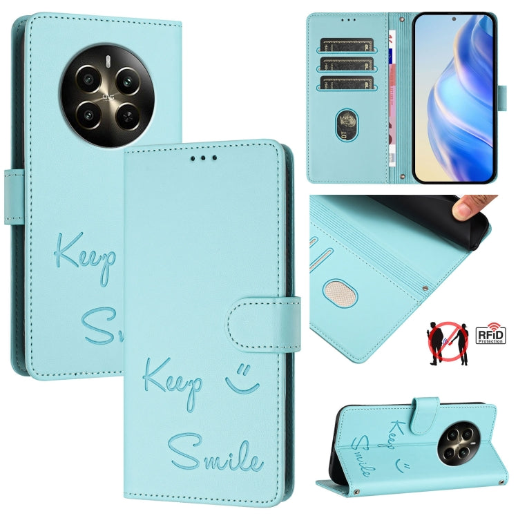 Smile Embossing RFID Leather Phone Case, For Realme GT 7 Pro 5G, For Realme C63 5G Global, For Realme Note 60 4G Global, For Realme 13+ 5G Global, For Realme 13 Pro / 13 Pro+ 5G, For Realme GT 6 / 6T 5G Global, For Realme C63 / C61 Global              ...