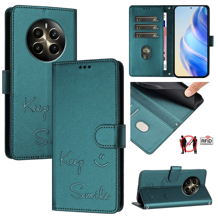 Smile Embossing RFID Leather Phone Case, For Realme GT 7 Pro 5G, For Realme C63 5G Global, For Realme Note 60 4G Global, For Realme 13+ 5G Global, For Realme 13 Pro / 13 Pro+ 5G, For Realme GT 6 / 6T 5G Global, For Realme C63 / C61 Global              ...