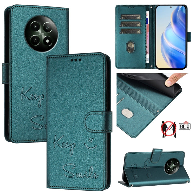 Smile Embossing RFID Leather Phone Case, For Realme GT 7 Pro 5G, For Realme C63 5G Global, For Realme Note 60 4G Global, For Realme 13+ 5G Global, For Realme 13 Pro / 13 Pro+ 5G, For Realme GT 6 / 6T 5G Global, For Realme C63 / C61 Global              ...