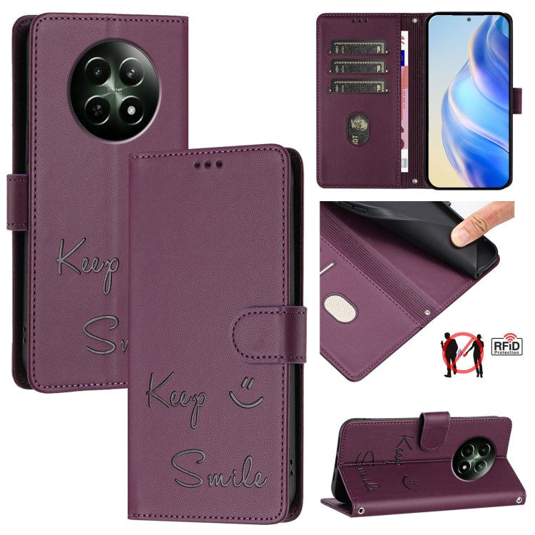 Smile Embossing RFID Leather Phone Case, For Realme GT 7 Pro 5G, For Realme C63 5G Global, For Realme Note 60 4G Global, For Realme 13+ 5G Global, For Realme 13 Pro / 13 Pro+ 5G, For Realme GT 6 / 6T 5G Global, For Realme C63 / C61 Global              ...