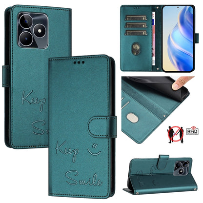 Smile Embossing RFID Leather Phone Case, For Realme GT 7 Pro 5G, For Realme C63 5G Global, For Realme Note 60 4G Global, For Realme 13+ 5G Global, For Realme 13 Pro / 13 Pro+ 5G, For Realme GT 6 / 6T 5G Global, For Realme C63 / C61 Global              ...