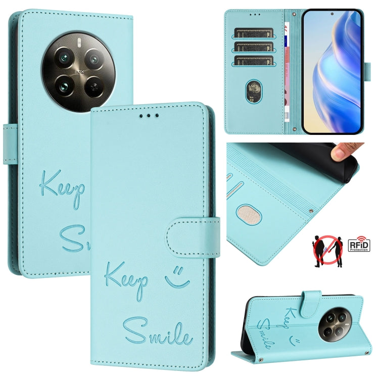Smile Embossing RFID Leather Phone Case, For Realme GT 7 Pro 5G, For Realme C63 5G Global, For Realme Note 60 4G Global, For Realme 13+ 5G Global, For Realme 13 Pro / 13 Pro+ 5G, For Realme GT 6 / 6T 5G Global, For Realme C63 / C61 Global              ...