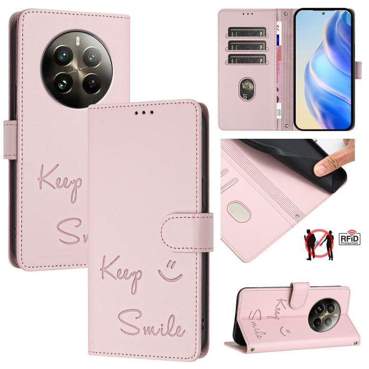 Smile Embossing RFID Leather Phone Case, For Realme GT 7 Pro 5G, For Realme C63 5G Global, For Realme Note 60 4G Global, For Realme 13+ 5G Global, For Realme 13 Pro / 13 Pro+ 5G, For Realme GT 6 / 6T 5G Global, For Realme C63 / C61 Global              ...