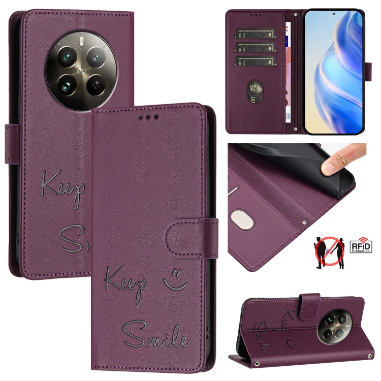 Smile Embossing RFID Leather Phone Case, For Realme GT 7 Pro 5G, For Realme C63 5G Global, For Realme Note 60 4G Global, For Realme 13+ 5G Global, For Realme 13 Pro / 13 Pro+ 5G, For Realme GT 6 / 6T 5G Global, For Realme C63 / C61 Global              ...
