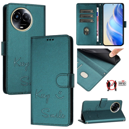 Smile Embossing RFID Leather Phone Case, For Realme GT 7 Pro 5G, For Realme C63 5G Global, For Realme Note 60 4G Global, For Realme 13+ 5G Global, For Realme 13 Pro / 13 Pro+ 5G, For Realme GT 6 / 6T 5G Global, For Realme C63 / C61 Global              ...