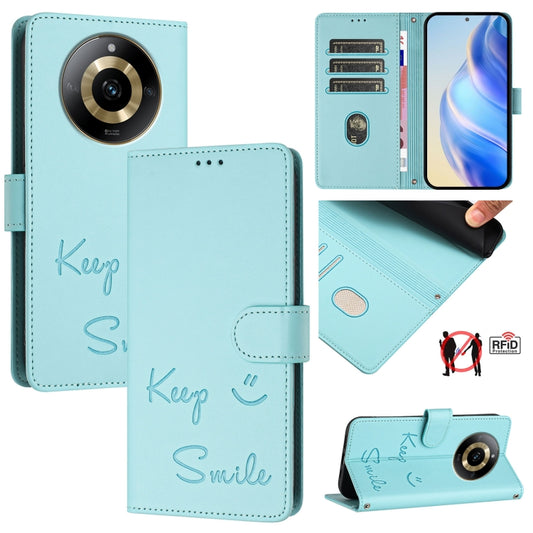 Smile Embossing RFID Leather Phone Case, For Realme 11 4G Global, For Realme Narzo 60x 5G Global, For Realme 11 5G Global / 11X 5G, For Realme GT5 5G 240W / GT5 5G, For Realme Narzo 60 Pro Global, For Realme C65 4G Global, For Realme C55 4G Global     ...