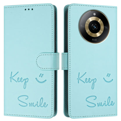 Smile Embossing RFID Leather Phone Case, For Realme 11 4G Global, For Realme Narzo 60x 5G Global, For Realme 11 5G Global / 11X 5G, For Realme GT5 5G 240W / GT5 5G, For Realme Narzo 60 Pro Global, For Realme C65 4G Global, For Realme C55 4G Global     ...
