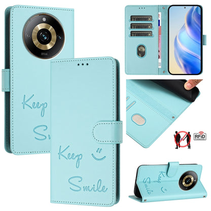 Smile Embossing RFID Leather Phone Case, For Realme 11 4G Global, For Realme Narzo 60x 5G Global, For Realme 11 5G Global / 11X 5G, For Realme GT5 5G 240W / GT5 5G, For Realme Narzo 60 Pro Global, For Realme C65 4G Global, For Realme C55 4G Global     ...