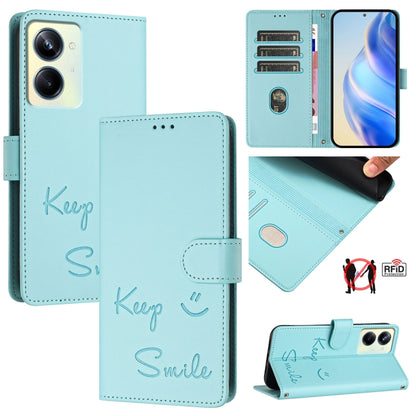 Smile Embossing RFID Leather Phone Case, For Realme 11 4G Global, For Realme Narzo 60x 5G Global, For Realme 11 5G Global / 11X 5G, For Realme GT5 5G 240W / GT5 5G, For Realme Narzo 60 Pro Global, For Realme C65 4G Global, For Realme C55 4G Global     ...