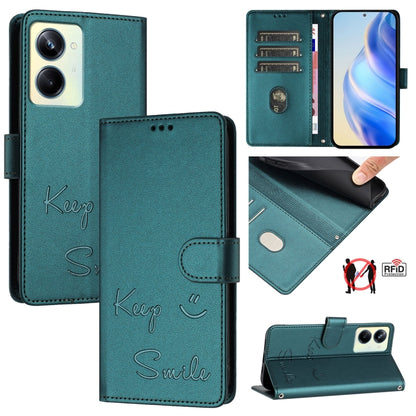 Smile Embossing RFID Leather Phone Case, For Realme 11 4G Global, For Realme Narzo 60x 5G Global, For Realme 11 5G Global / 11X 5G, For Realme GT5 5G 240W / GT5 5G, For Realme Narzo 60 Pro Global, For Realme C65 4G Global, For Realme C55 4G Global     ...