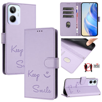 Smile Embossing RFID Leather Phone Case, For Realme 11 4G Global, For Realme Narzo 60x 5G Global, For Realme 11 5G Global / 11X 5G, For Realme GT5 5G 240W / GT5 5G, For Realme Narzo 60 Pro Global, For Realme C65 4G Global, For Realme C55 4G Global     ...