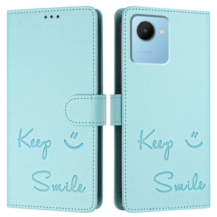 Smile Embossing RFID Leather Phone Case, For Realme C30 4G / Narzo 50i Prime, For Realme GT Neo 3T, For Realme Narzo 50 Pro 5G, For Realme 9 Pro+ 5G, For Realme 9 4G Global, For Realme V23 / Narzo 50, For Realme GT Neo 3, For Realme 8 5G / 9 5G India  ...