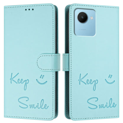 Smile Embossing RFID Leather Phone Case, For Realme C30 4G / Narzo 50i Prime, For Realme GT Neo 3T, For Realme Narzo 50 Pro 5G, For Realme 9 Pro+ 5G, For Realme 9 4G Global, For Realme V23 / Narzo 50, For Realme GT Neo 3, For Realme 8 5G / 9 5G India  ...