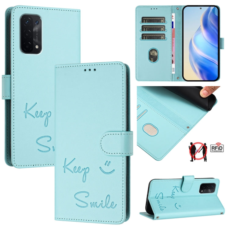 Smile Embossing RFID Leather Phone Case, For Realme C30 4G / Narzo 50i Prime, For Realme GT Neo 3T, For Realme Narzo 50 Pro 5G, For Realme 9 Pro+ 5G, For Realme 9 4G Global, For Realme V23 / Narzo 50, For Realme GT Neo 3, For Realme 8 5G / 9 5G India  ...