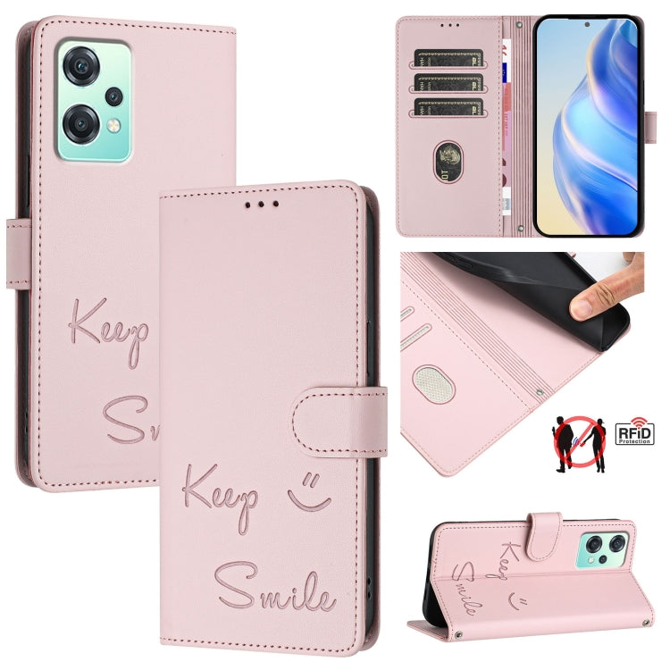 Smile Embossing RFID Leather Phone Case, For Realme C30 4G / Narzo 50i Prime, For Realme GT Neo 3T, For Realme Narzo 50 Pro 5G, For Realme 9 Pro+ 5G, For Realme 9 4G Global, For Realme V23 / Narzo 50, For Realme GT Neo 3, For Realme 8 5G / 9 5G India  ...
