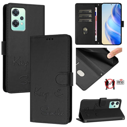 Smile Embossing RFID Leather Phone Case, For Realme C30 4G / Narzo 50i Prime, For Realme GT Neo 3T, For Realme Narzo 50 Pro 5G, For Realme 9 Pro+ 5G, For Realme 9 4G Global, For Realme V23 / Narzo 50, For Realme GT Neo 3, For Realme 8 5G / 9 5G India  ...