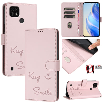 Smile Embossing RFID Leather Phone Case, For Realme C30 4G / Narzo 50i Prime, For Realme GT Neo 3T, For Realme Narzo 50 Pro 5G, For Realme 9 Pro+ 5G, For Realme 9 4G Global, For Realme V23 / Narzo 50, For Realme GT Neo 3, For Realme 8 5G / 9 5G India  ...