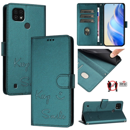 Smile Embossing RFID Leather Phone Case, For Realme C30 4G / Narzo 50i Prime, For Realme GT Neo 3T, For Realme Narzo 50 Pro 5G, For Realme 9 Pro+ 5G, For Realme 9 4G Global, For Realme V23 / Narzo 50, For Realme GT Neo 3, For Realme 8 5G / 9 5G India  ...