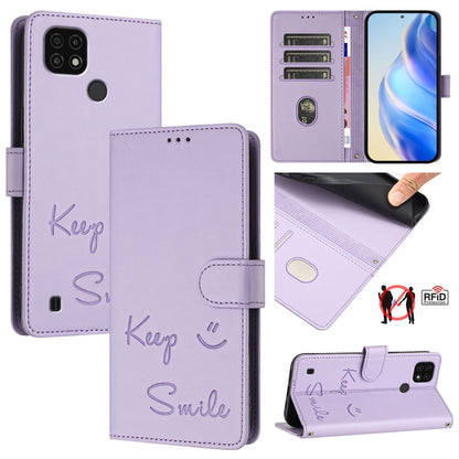 Smile Embossing RFID Leather Phone Case, For Realme C30 4G / Narzo 50i Prime, For Realme GT Neo 3T, For Realme Narzo 50 Pro 5G, For Realme 9 Pro+ 5G, For Realme 9 4G Global, For Realme V23 / Narzo 50, For Realme GT Neo 3, For Realme 8 5G / 9 5G India  ...