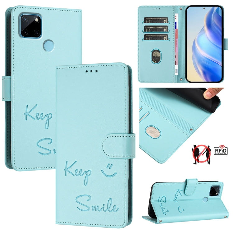 Smile Embossing RFID Leather Phone Case, For Realme C30 4G / Narzo 50i Prime, For Realme GT Neo 3T, For Realme Narzo 50 Pro 5G, For Realme 9 Pro+ 5G, For Realme 9 4G Global, For Realme V23 / Narzo 50, For Realme GT Neo 3, For Realme 8 5G / 9 5G India  ...