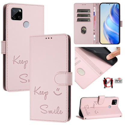 Smile Embossing RFID Leather Phone Case, For Realme C30 4G / Narzo 50i Prime, For Realme GT Neo 3T, For Realme Narzo 50 Pro 5G, For Realme 9 Pro+ 5G, For Realme 9 4G Global, For Realme V23 / Narzo 50, For Realme GT Neo 3, For Realme 8 5G / 9 5G India  ...