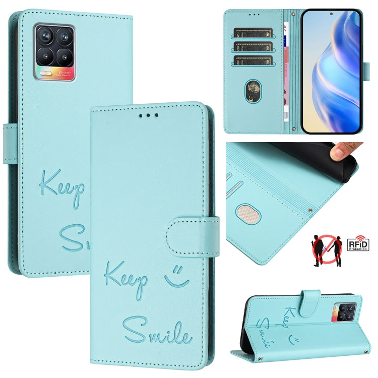 Smile Embossing RFID Leather Phone Case, For Realme C30 4G / Narzo 50i Prime, For Realme GT Neo 3T, For Realme Narzo 50 Pro 5G, For Realme 9 Pro+ 5G, For Realme 9 4G Global, For Realme V23 / Narzo 50, For Realme GT Neo 3, For Realme 8 5G / 9 5G India  ...