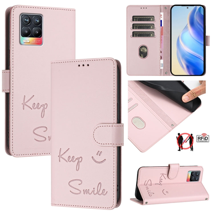 Smile Embossing RFID Leather Phone Case, For Realme C30 4G / Narzo 50i Prime, For Realme GT Neo 3T, For Realme Narzo 50 Pro 5G, For Realme 9 Pro+ 5G, For Realme 9 4G Global, For Realme V23 / Narzo 50, For Realme GT Neo 3, For Realme 8 5G / 9 5G India  ...